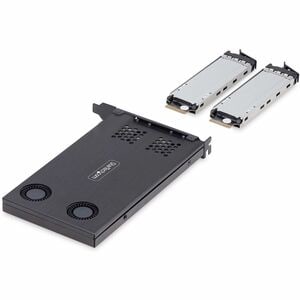 StarTech.com Dual-Bay M.2 NVMe SSD to PCIe x8 Removable Mobile Rack; Bifurcation Required; Tool-less Installation, PCIe Ho