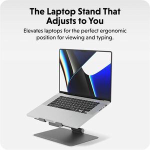 Hyper HyperSpace Ergonomic Adjustable Laptop Stand - Up to 16" Screen Support - 22" Height x 10.60" Width x 8.30" Depth - 