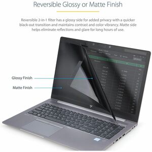 StarTech.com Plastic Anti-glare Privacy Screen Filter for Dell, Acer, HP - Black, Transparent - 1 Each - TAA Compliant - F