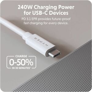 Hyper HyperDrive HD6500WHGL 1.20 m USB4 Data Transfer Cable - Cable for Audio/Video Device, USB Device, MacBook, MacBook P