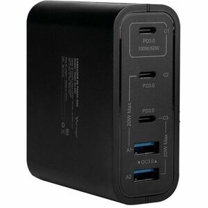 Vorago AU-600 100W Adaptador CA - Adaptador universal - 2 USB - 3 USB Type-C - Para Smartphone, Tablet PC, Portátil - 5A -