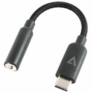 V7 V7UCAUDIO-BLK Mini-phone/USB-C Audio Cable - V7 USB C to 3.5mm Headphone Jack Audio adapter, USB Type C to AUX Female W