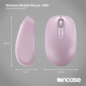 Incase Designed by Microsoft Wireless Mobile Mouse 1850 - Wireless - Light Orchid - Scroll Wheel - Symmetrical - 1 x AA Ba