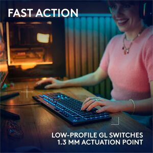 Logitech G915 X Low-Profile Wired Mechanical Gaming Keyboard, Double-Shot PBT Keycaps, Fully Programmable Keys, RGB Lighti