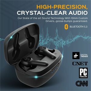 Treblab X9 Pro - Hybrid Active Noise Cancelling Earbuds - Siri, Google Assistant - Stereo - True Wireless - Bluetooth - 33