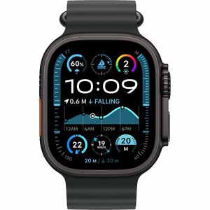 Apple 49mm Black Ocean Band - Black Titanium Finish - Adjustable - One Size - Buckle Attachment - Black - Titanium, Fluoro