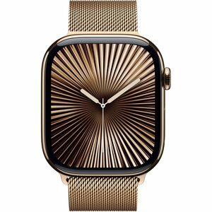 Bracelet pour Smartwatch Apple Réglable - 1 - Petit (S)/Grand (L) - Aimant avec - Doré - Acier inoxydable, Mesh
