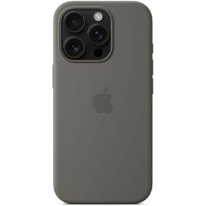 Apple Hülle für Apple iPhone 16 Pro Smartphone - Grau - Seidig, Softtouch - Kratzfest, Sturzsicher - Silikon, MicroFiber -