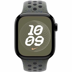 Apple Adjustable Smartwatch Band - 1 - Small (S)/Medium (M) - Pin-and-tuck Attachment - Cargo Khaki - Fluoroelastomer, Alu