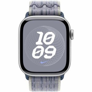 Apple Adjustable Smartwatch Band - 1 - One Size - Hook & Loop Attachment - Blue, Grey - Woven Nylon, Nylon Weave