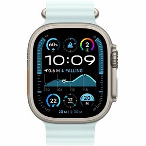 Apple Adjustable Smartwatch Band - 1 - Ocean Design - One Size - Loop Attachment - Ice Blue - Titanium, Fluoroelastomer