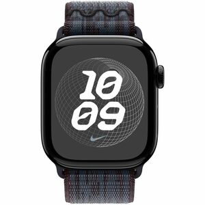 Apple Adjustable Smartwatch Band - 1 - One Size - Hook & Loop Attachment - Black, Blue - Woven Nylon, Nylon Weave