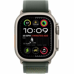 Apple Adjustable Smartwatch Band - 1 - Small (S)/Medium (M) - Trail Loop Attachment - Green - Nylon Weave, Titanium, Polye