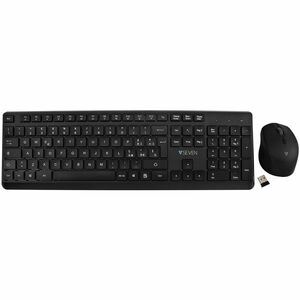 V7 CKW350IT Keyboard & Mouse - Italian - Wireless RF 2.40 GHz Keyboard - 107 Key - Keyboard/Keypad Color: Black - Wireless
