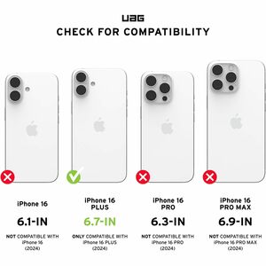 Urban Armor Gear Essential Armor iPhone 16 Plus Case - Black - For Apple iPhone 16 Plus Smartphone - Hex Pattern - Black -