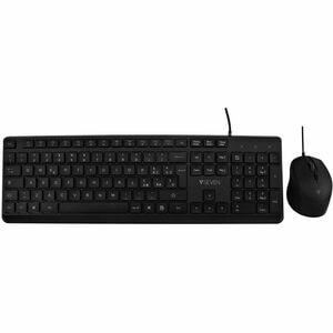 Tastiera e mouse V7 CKU350IT - Italiano - USB Cavo Tastiera - 107 Tasto - Nero - USB Cavo Mouse - Ottico - 2500 dpi - 4 Pu
