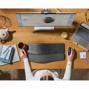 Logitech MX Ergo S Trackball - Bluetooth - USB Type A - Optical - 8 Button(s) - 6 Programmable Button(s) - Graphite - Wire