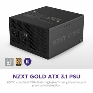 NZXT PA-2G2BB-AU ATX 3.1, ATX12V v3.1, EPS12V v2.92 Modular Power Supply - 1.20 kW - Matte Black - Compact - 120 V AC, 230