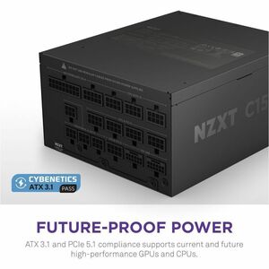 NZXT PA-5P1BB-AU ATX 3.1, ATX12V v3.1, EPS12V v2.92 Modular Power Supply - 1.50 kW - Matte Black - Compact - 120 V AC, 230