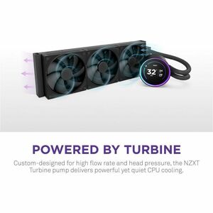 NZXT Kraken Elite 360 RL-KN36E-B2 1 Cooling Fan/Radiator/Pump - Processor - 120 mm Maximum Fan Diameter - 3 x Fan(s) - 124