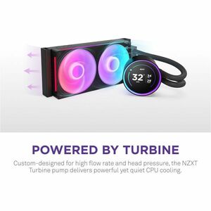 NZXT Kraken Elite 240 RGB RL-KR24E-B2 1 Cooling Fan/Radiator/Pump - Processor - 127.63m³/h Maximum Airflow - 2400 rpm - Li