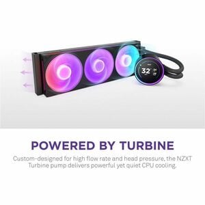 NZXT Kraken Elite 360 RGB RL-KR36E-B2 1 Cooling Fan/Radiator/Pump - CPU, Processor - 127.63m³/h Maximum Airflow - 2400 rpm
