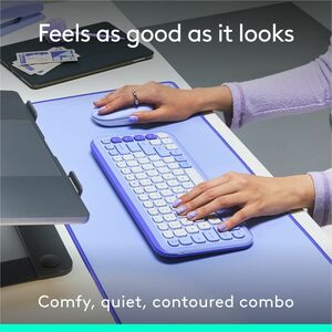 Logitech POP ICON COMBO, Bluetooth Keyboard and Mouse Combo, Comfortable Typing, Programmable Keys and Buttons, Quiet Clic