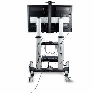 StarTech.com TV Rollwagen/Ständer mit Rollen, TV bis 100 Zoll/100kg, Höhenverstellbare TV Halterung/TV Standfuß/Mobiler Fe