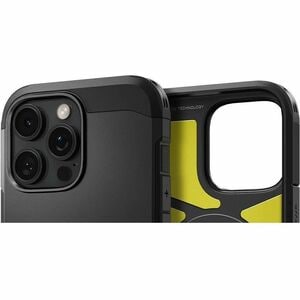 Spigen Tough Armor T AI Case for Apple iPhone 16 Pro Smartphone - Black - Impact Resistant, Drop Resistant, Shock Absorbin