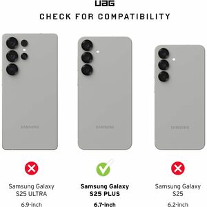 Urban Armor Gear Glass Tempered Glass Screen Protector for Samsung Galaxy S25+ - Clear - For 17 cm (6.7") AMOLED Smartphon