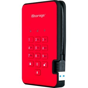 SSD Portable iStorage diskAshur2 - Externe - 512 Go - Rouge Ardent - Conforme aux normes TAA - Client Léger Appareil compa