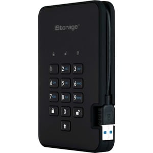 SSD Portable iStorage diskAshur2 - Externe - 512 Go - Noir fantôme - Conforme aux normes TAA - Client Léger Appareil compa