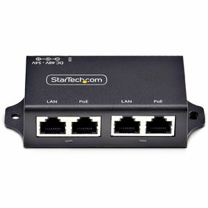 StarTech.com PoE+ Injector - 120 V AC, 230 V AC Input - 52 V DC, 580 mA Output - RJ-45 Input Port(s) - PoE+ Output Port(s)