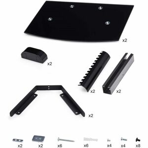 StarTech.com Mounting Shelf for Audio/Video Device, TV, Video Conference Equipment - Black - Height Adjustable - 6.99 kg L