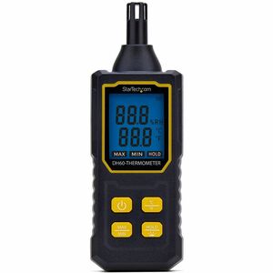 StarTech.com Digital Thermometer - 10°C to 60°C - Portable, Compact, Lightweight, Hygrometer, Durable, Non-slip, Easy to R
