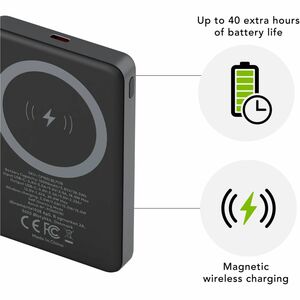 dbramante1928 ApS Recharge Power Bank - Grey - 10000 mAh - 3 A, 2.22 A, 1.67 A - 5 V DC, 9 V DC, 12 V DC Output - 5 V, 9 V