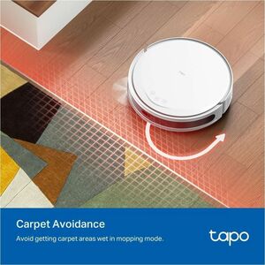 Tapo RV20 Max Plus Bagged Cordless Robot Vacuum/Mop - White - 3 L Dust Capacity - 300 mL Water Tank Capacity - Brush - Car
