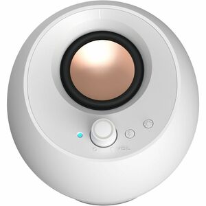 Creative Pebble Pro 2.0 Portable Bluetooth Speaker System - 10 W RMS - White - Desktop - 80 Hz to 20 kHz - Headphone