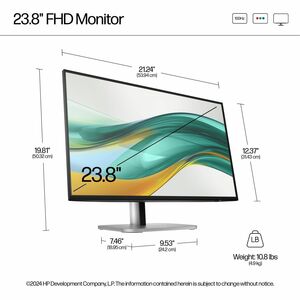 HP 524pf 24" Class Full HD LED Monitor - 16:9 - Black - 60.5 cm (23.8") Viewable - In-plane Switching (IPS) Technology - L