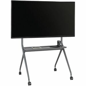 V7 TVCART4 Display Cart - 120 kg Capacity - 4 Casters - 74.93 mm Caster Size - Cold-rolled Steel (CRS), Steel - 1.1 m Leng