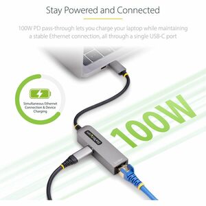 StarTech.com 2.5GbE USB-C to Ethernet Adapter, 100W PD Pass-Through, NBASE-T NIC, USB 3.0 Type-C 2.5/1G Multi Speed Networ