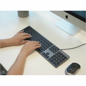Macally Backlit Keyboard for Mac with (Dual USB Connectors A & C) - Cable Connectivity - USB Type A, USB Type C Interface 