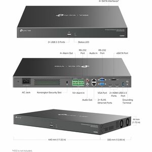 TP-Link VIGI 16 Channel Network Video Recorder - Network Video Recorder - HDMI - 4K Recording