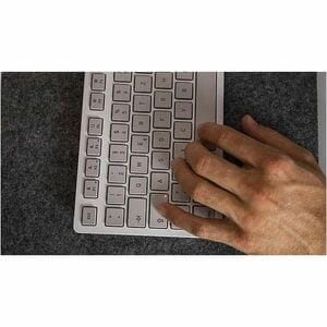 CHERRY KW 7100 MINI BT FOR MAC Keyboard - Compact - Wireless Connectivity - English (UK) - Moonlight White - SX Keyswitch 