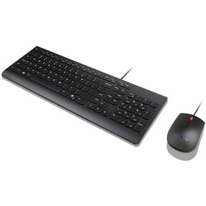 Lenovo Essential Keyboard & Mouse - Spanish - USB Type A Membrane Cable Keyboard - Keyboard/Keypad Color: Black - USB Type