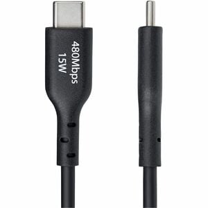 StarTech.com 3ft (91cm) USB-A to USB-C Charging Cable, Charge & Sync, 3A, USB 2.0, TPE Jacket - Black USB Charging Cord - 
