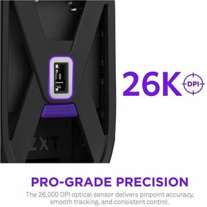 NZXT Lift Elite Wireless MS-101NB-01 Gaming Mouse - Radio Frequency - USB 2.0 Type A - Optical - Black - Cable/Wireless - 
