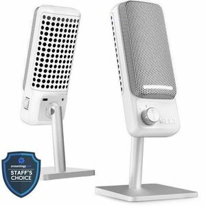 NZXT Capsule Elite AP-PUMIC-W1 Wired Condenser Microphone for Voice, Gaming, Live Streaming, Speech - Matte White - 2 m - 