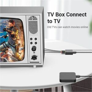 Vention AEEB0 Signal Converter - Black - Functions: Signal Conversion - 1080p - 1920 x 1080 - Full HD - NTSC, PAL - HDMI -