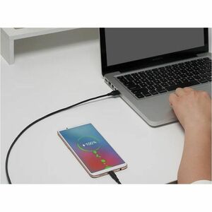 USB-A 2.0 USB-C 3A 60W CABLE 0 5M BLACK